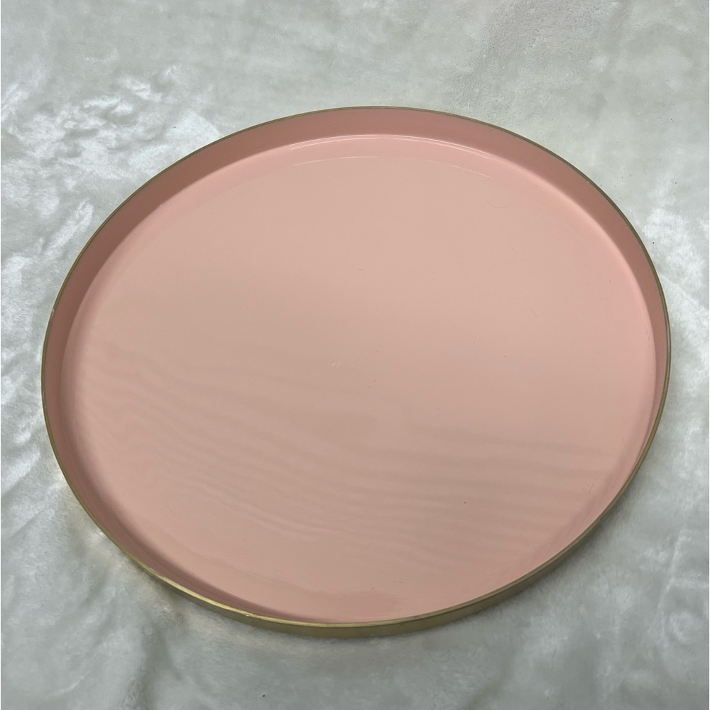 Pink and Gold Metal Tray